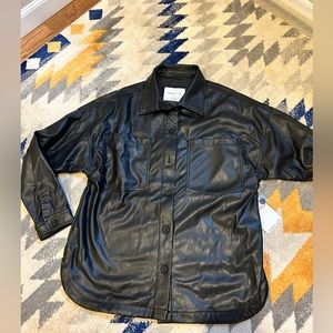 Pleather black shacket, tags attached, never worn